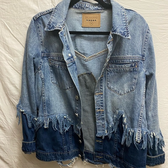 blank nyc fringe denim jacket
